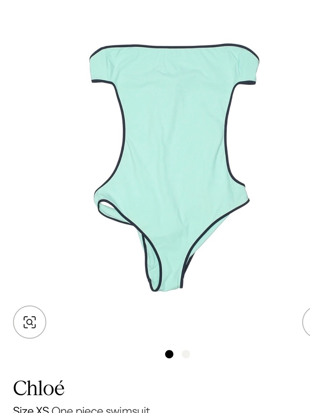 Chloé Mint Green One-Piece Swimsuit with Blue Trim